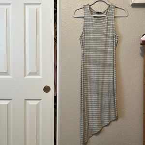 Express high/low striped gray & white dress size xsmall